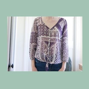 lucky brand knot purple shirt